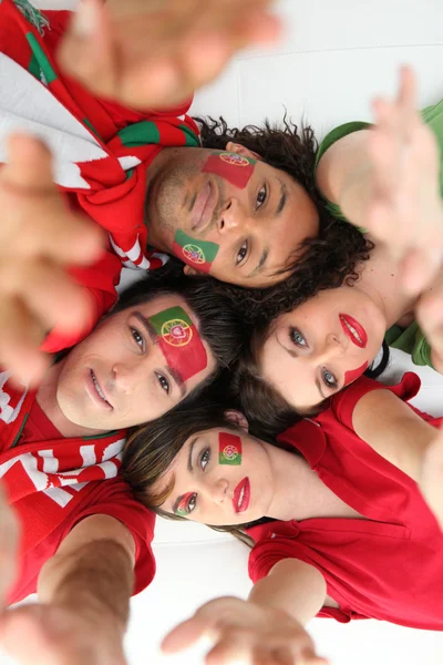 Portuguese football supporters — Stock Photo, Image