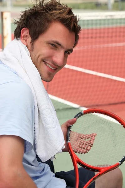 Giocatore di tennis a riposo — Foto Stock