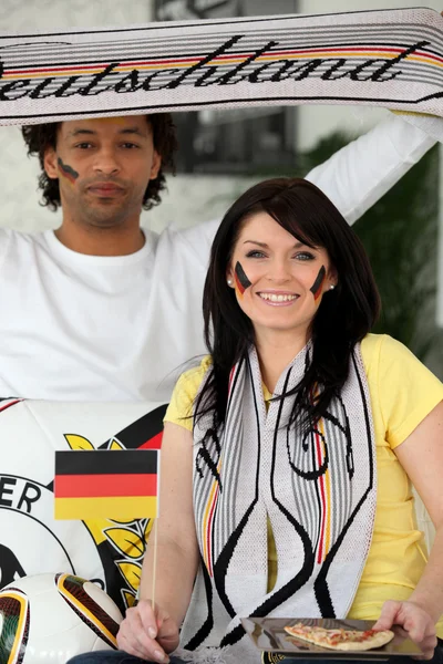 Two German football supporters — Stock Photo, Image