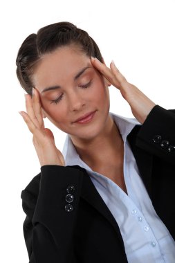 Businesswoman channeling her thoughts clipart