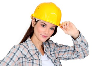 Female construction worker clipart