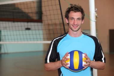 Portrait of a volley-ball player clipart