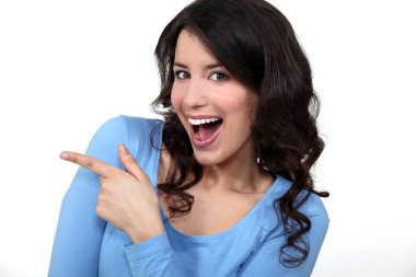 Woman pointing and laughing clipart
