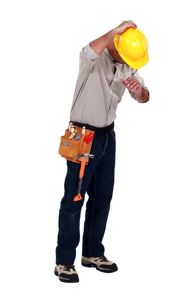 Tradesman suffering from a work injury — Stock Photo, Image