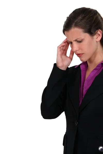 Lady having headache — Stock Photo, Image