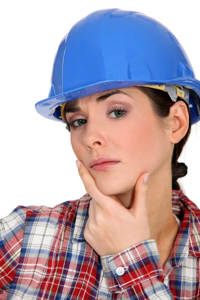 Female construction worker Stock Photo