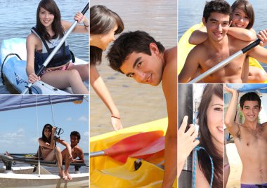 Watersports themed collage clipart