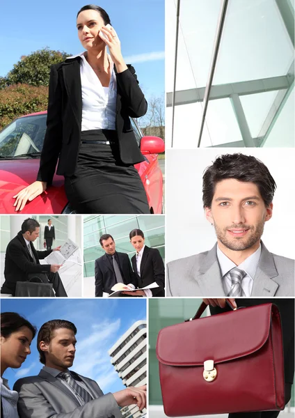 Business themed collage — Stock Photo, Image