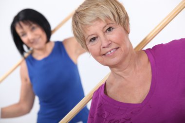 Mature women working out clipart