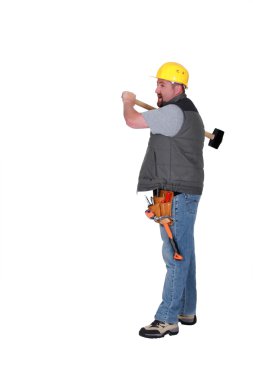 Man with a sledgehammer clipart