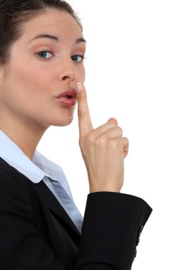 Women asking for silence clipart