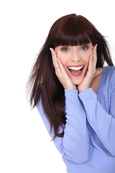 Excited brunette — Stock Photo, Image