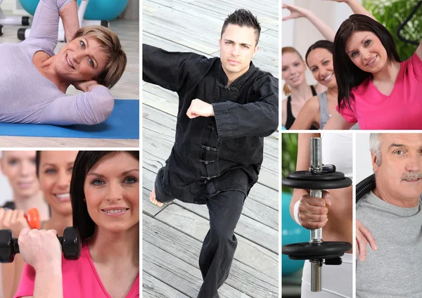 Fitness mosaic — Stock Photo, Image