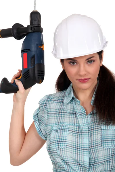Worker with a power drill Royalty Free Stock Photos