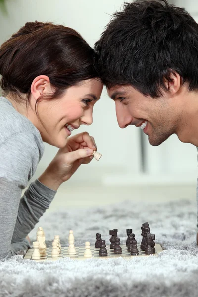 Bir satranç ikili — Stok fotoğraf