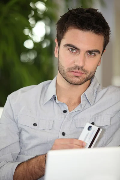 stock image Man shopping on the internet