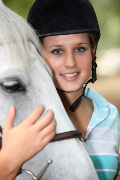 Підліток вершника коня — стокове фото