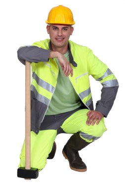 Man with a sledgehammer clipart