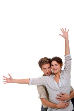 Couple on white background clipart