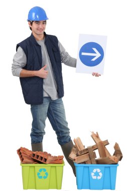 Builder recycling materials clipart