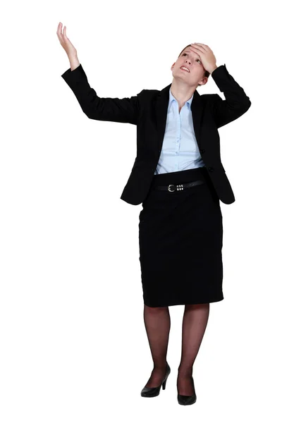 Стрессовая деловая женщина — стоковое фото