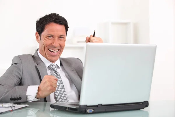 Businessman laughing — Stock Photo, Image