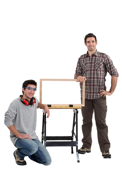 Cabinet maker and apprentice — Stock Photo, Image