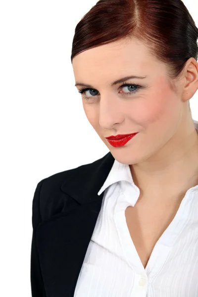 Szép, vörös hajú üzletasszony portréja — Stock Fotó