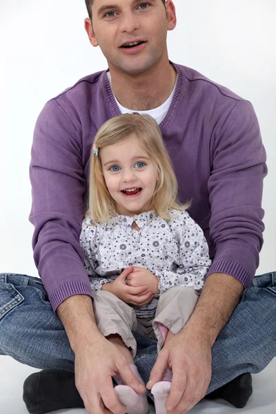 Loving father and cute blonde daughter Stock Image