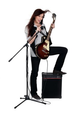 Female musician clipart