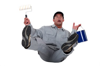 Decorator falling over clipart