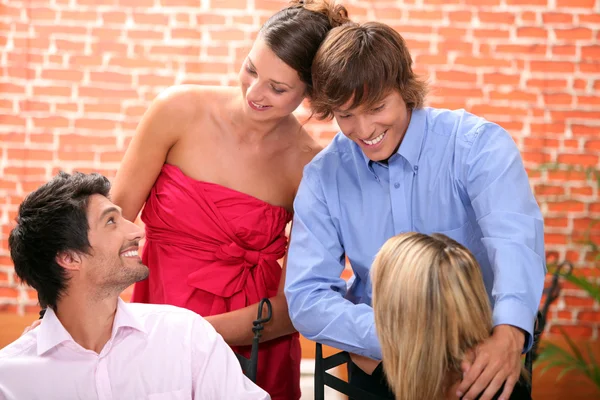 Friends in restaurant — Stock Photo, Image