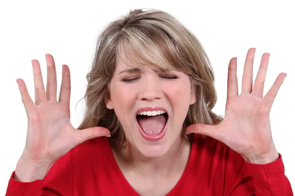 Mujer gritando — Foto de Stock