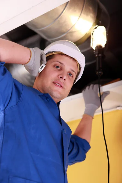 Plumber on the phone — Stock Photo, Image