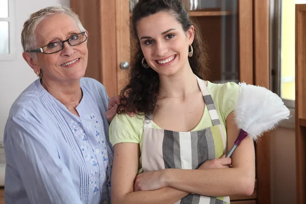 Portrait of a grandmother with her granddaughter — Stock Photo, Image
