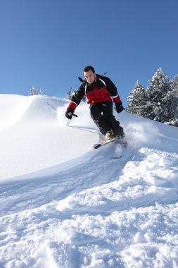 Man skiing clipart