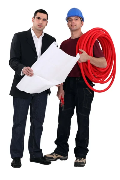 Architect and electrician — Stock Photo, Image