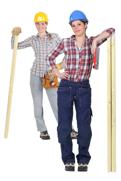 Két női carpenter — Stock Fotó