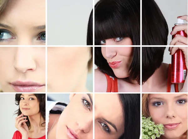 Een collage van jonge en aantrekkelijke vrouwen — Stockfoto