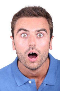 Portrait of a surprised man clipart