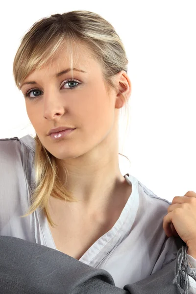 Casual blond posing in studio — Stock Photo, Image