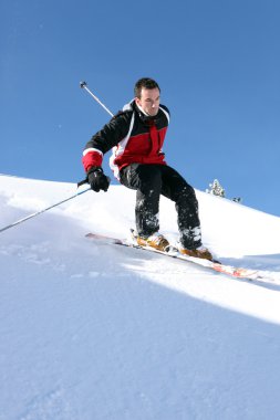 Man skiing clipart