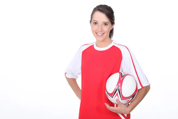 Girl soccer player — Stock Photo, Image