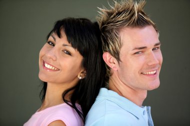 Trendy young couple clipart