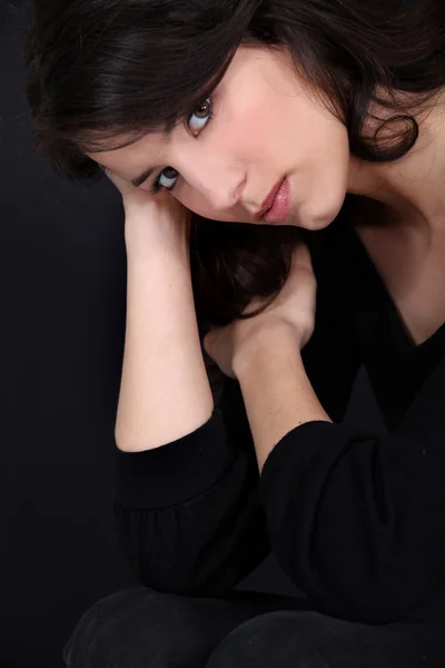 Close-up portrait of gorgeous brunette — Stock Photo, Image