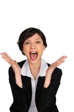 Business woman yelling clipart