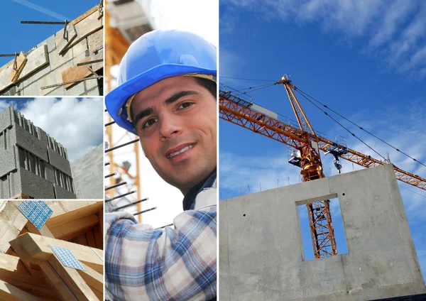 Photo-montage of construction industry — Stock Photo, Image
