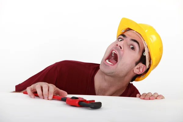 An hurt construction worker. — Stock Photo, Image