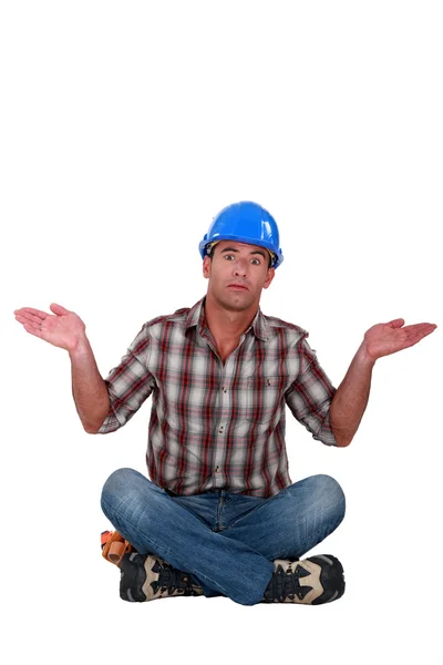 Confused builder — Stock Photo, Image
