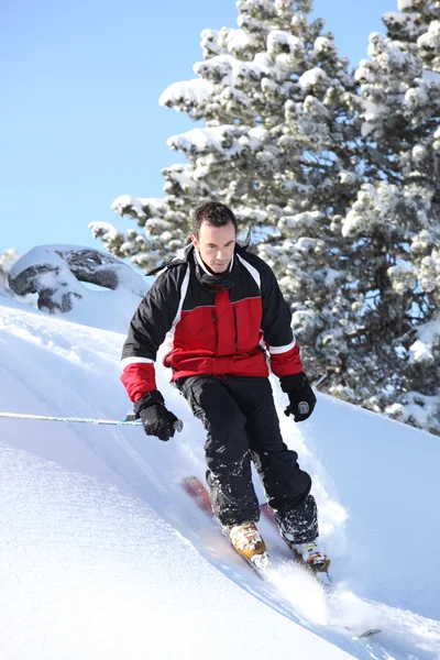 Manliga downhill skidåkare — Stockfoto